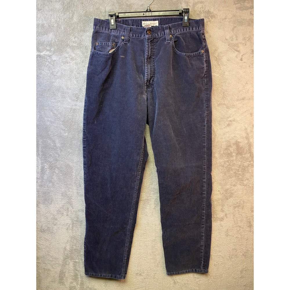 Banana Republic Rugged Jeans Corduroy Pants Mens 36L Navy Blue Straight 36x31‎